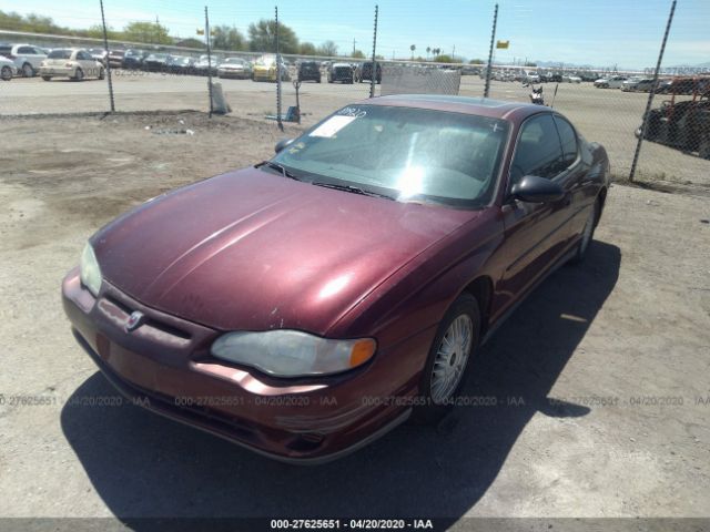 2G1WW12E019303688 - 2001 CHEVROLET MONTE CARLO LS წითელი ფოტო 2