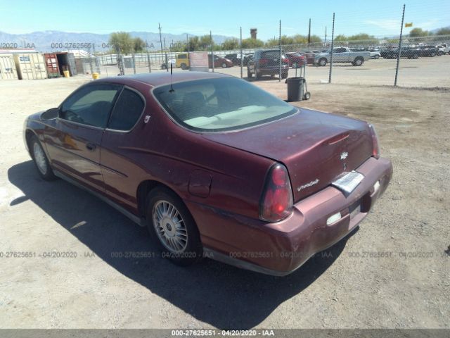 2G1WW12E019303688 - 2001 CHEVROLET MONTE CARLO LS წითელი ფოტო 3