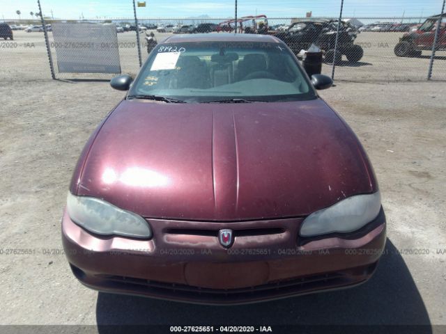 2G1WW12E019303688 - 2001 CHEVROLET MONTE CARLO LS წითელი ფოტო 6