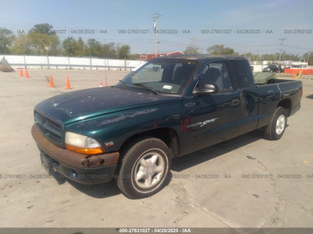 1B7GL23X9VS273900 - 1997 DODGE DAKOTA  Green photo 2