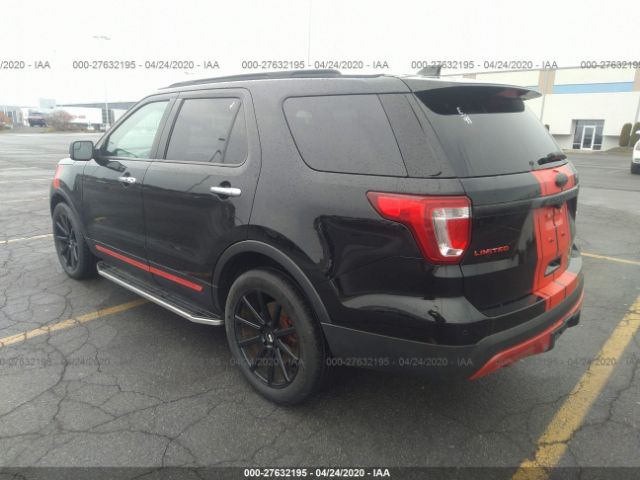 1FM5K8F83HGC92981 - 2017 FORD EXPLORER LIMITED Black photo 3