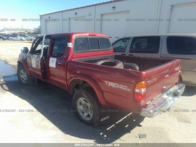 5TEHN72N41Z738228 - 2001 TOYOTA TACOMA DOUBLE CAB 栗色 照片 3