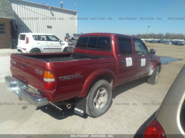 5TEHN72N41Z738228 - 2001 TOYOTA TACOMA DOUBLE CAB 栗色 照片 4