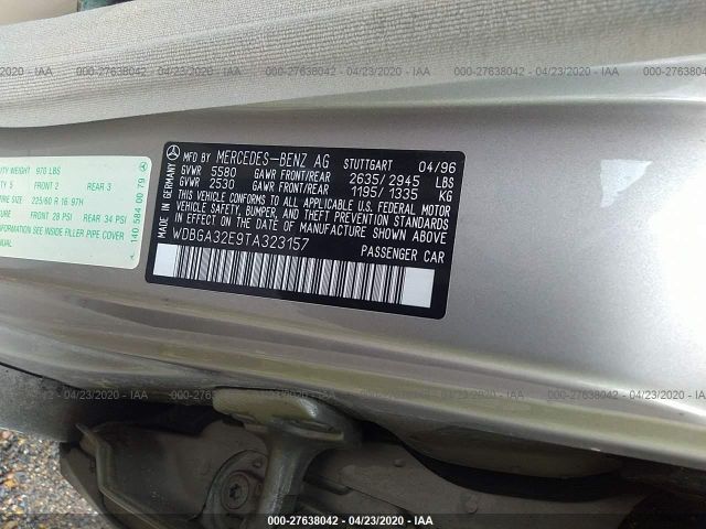 WDBGA32E9TA323157 - 1996 MERCEDES-BENZ S 320W Champagne photo 9