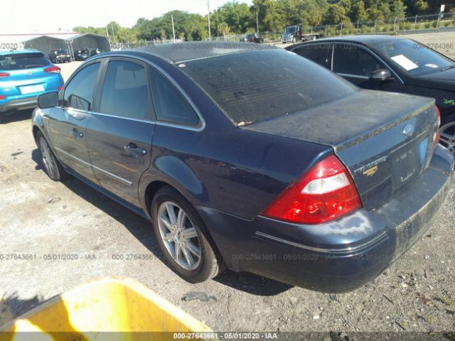 1FAHP25165G142739 - 2005 FORD FIVE HUNDRED LIMITED Blue photo 3