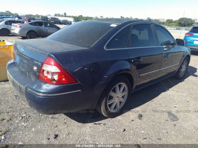 1FAHP25165G142739 - 2005 FORD FIVE HUNDRED LIMITED Blue photo 4