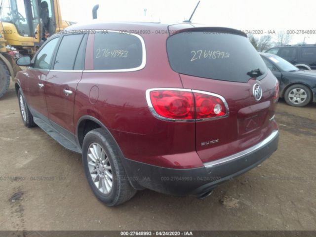 5GALRBED0AJ250894 - 2010 BUICK ENCLAVE CXL Maroon photo 3