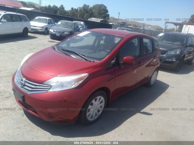 3N1CE2CP4EL389015 - 2014 NISSAN VERSA NOTE S/S PLUS/SV/SL Red photo 2