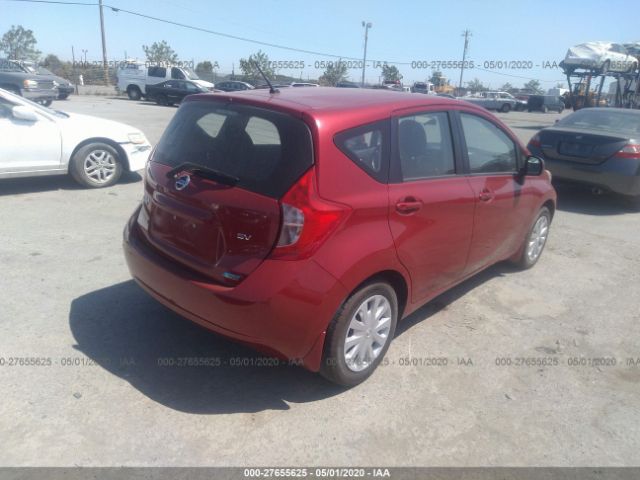 3N1CE2CP4EL389015 - 2014 NISSAN VERSA NOTE S/S PLUS/SV/SL Red photo 4