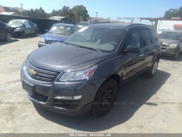 1GNKRFED2DJ132908 - 2013 CHEVROLET TRAVERSE LS Gray photo 2