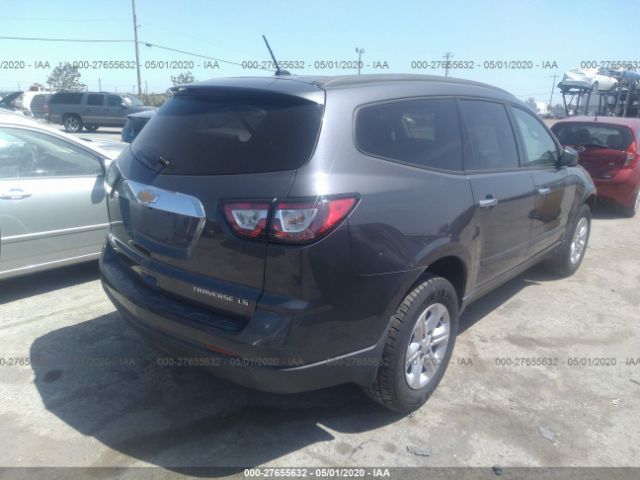 1GNKRFED2DJ132908 - 2013 CHEVROLET TRAVERSE LS Gray photo 4