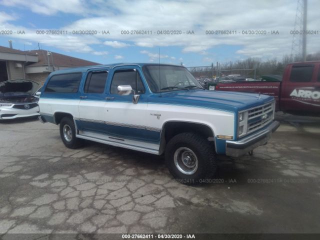 1GNEV16K0JF153974 - 1988 CHEVROLET SUBURBAN V10 Blue photo 1