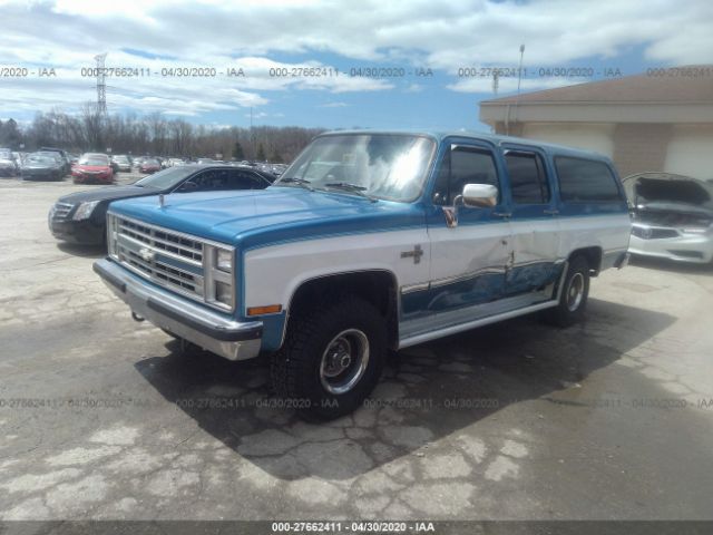 1GNEV16K0JF153974 - 1988 CHEVROLET SUBURBAN V10 Blue photo 2