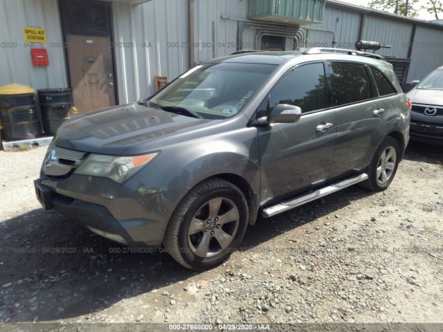 2HNYD28857H537010 - 2007 ACURA MDX SPORT Gray photo 2