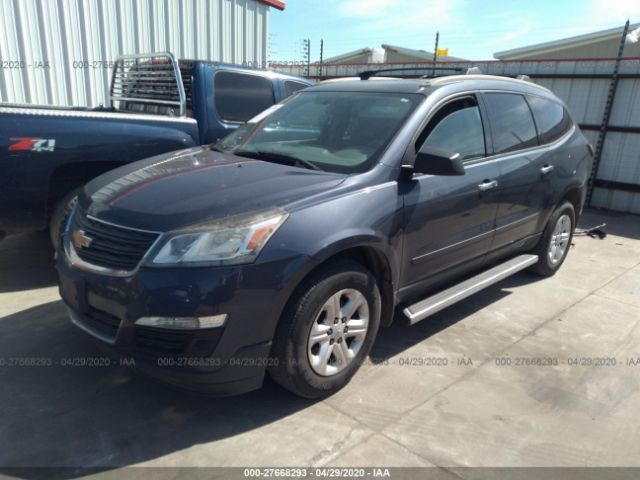 1GNKRFKD2DJ170319 - 2013 CHEVROLET TRAVERSE LS Blue photo 2