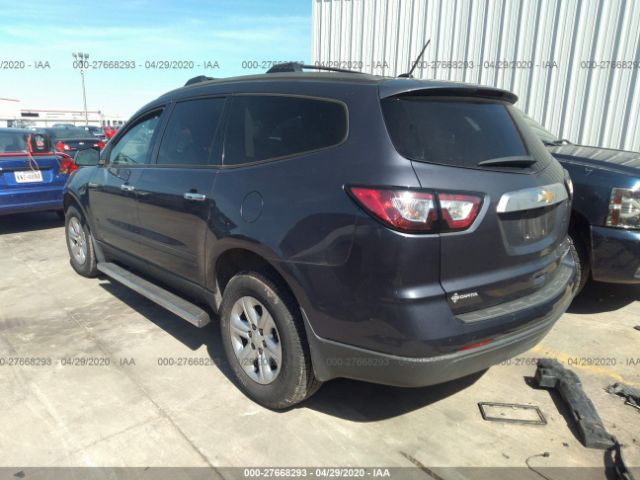 1GNKRFKD2DJ170319 - 2013 CHEVROLET TRAVERSE LS Blue photo 3