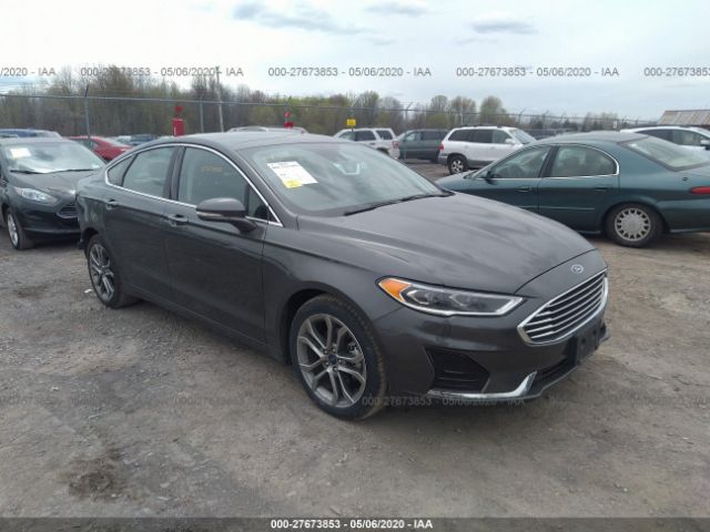 3FA6P0CD3KR265136 - 2019 FORD FUSION SEL Gray photo 1