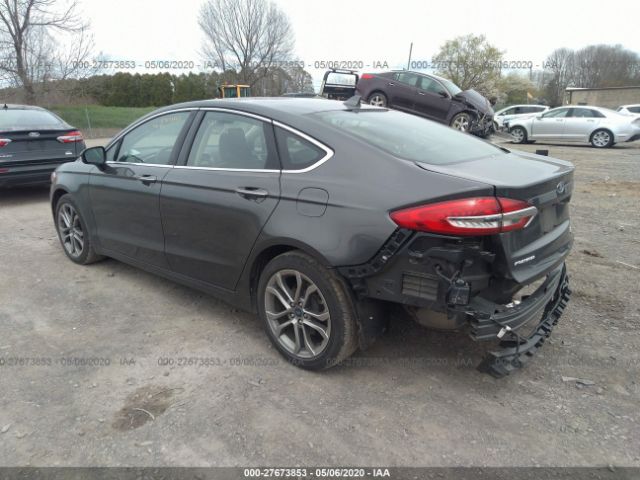 3FA6P0CD3KR265136 - 2019 FORD FUSION SEL Gray photo 3