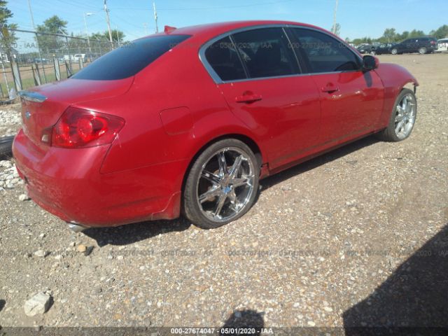 JNKBV61F28M262704 - 2008 INFINITI G35  Red photo 4