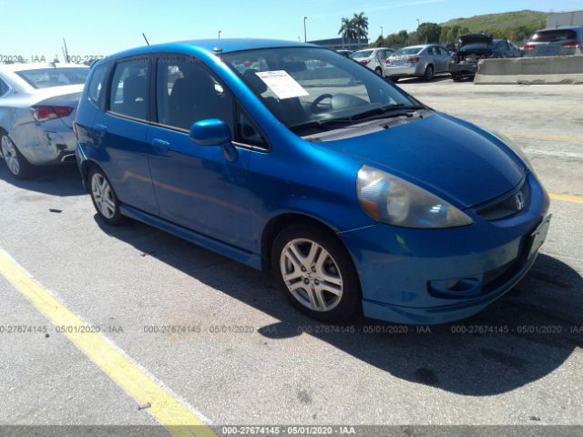 JHMGD37657S061761 - 2007 HONDA FIT S Blue photo 1