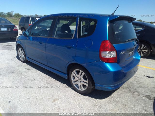 JHMGD37657S061761 - 2007 HONDA FIT S 蓝色 照片 3