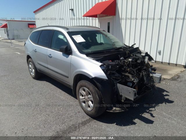 1GNKRFKD8EJ361745 - 2014 CHEVROLET TRAVERSE LS Silver photo 1