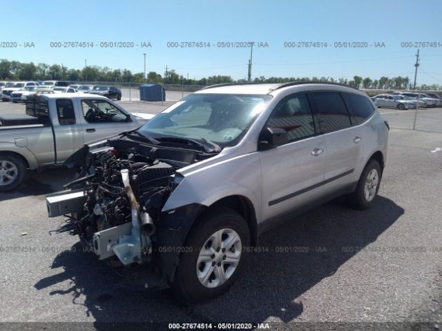 1GNKRFKD8EJ361745 - 2014 CHEVROLET TRAVERSE LS Silver photo 2